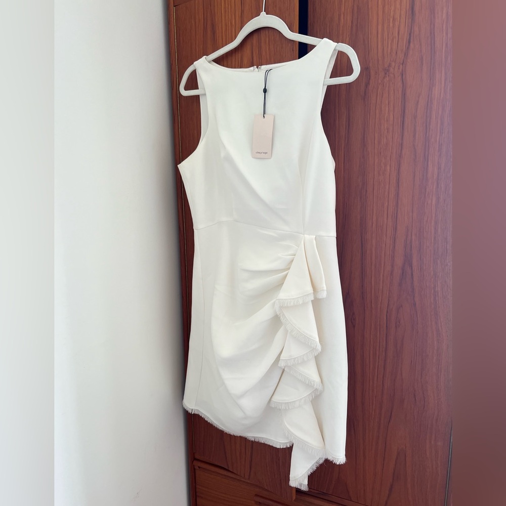 NWT Cinq a Sept Bethel Ruffle Mini Dress Ivory
